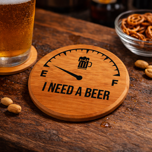 Personalized Round Coaster Set with Holder (6-Piece Set)