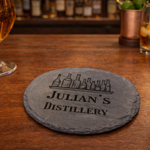 Personalized Round Slate Coaster Set (6 Piece)
