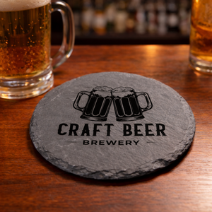 Personalized Round Slate Coaster Set (6 Piece)