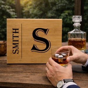Personalized Stainless Steel Whiskey Stone Set