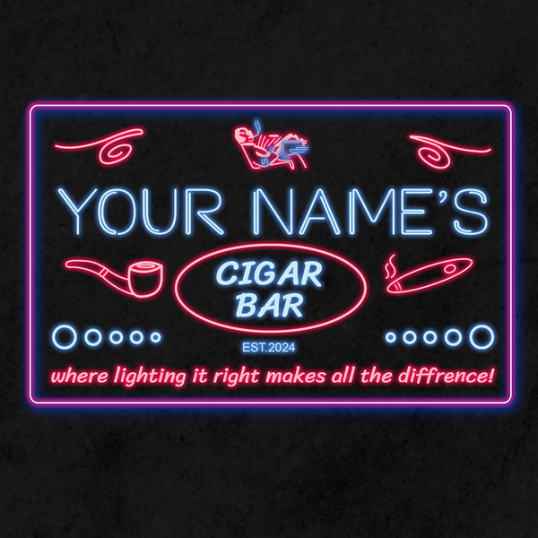 Personalized Cigar Bar Two Colors LED Sign (Three Sizes)