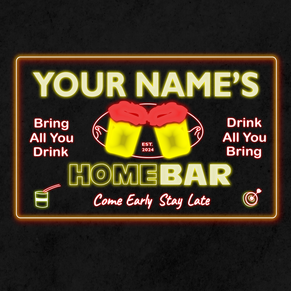 Personalized Beer Mug Two Colors LED Home Bar Sign (Three Sizes)