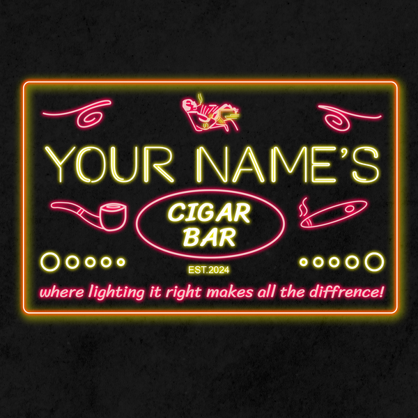 Personalized Cigar Bar Two Colors LED Sign (Three Sizes)