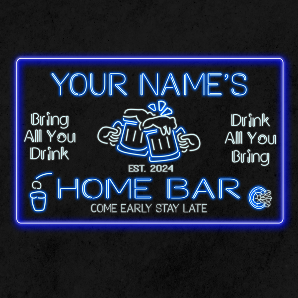 Personalized Beer Mug Two Colors Home Bar LED Sign (Three Sizes)