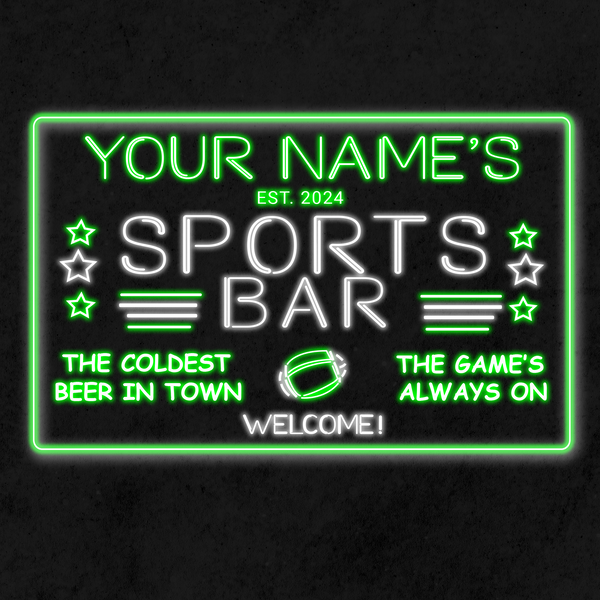 Personalized Sports Bar Two Colors LED Sign (Three Sizes)