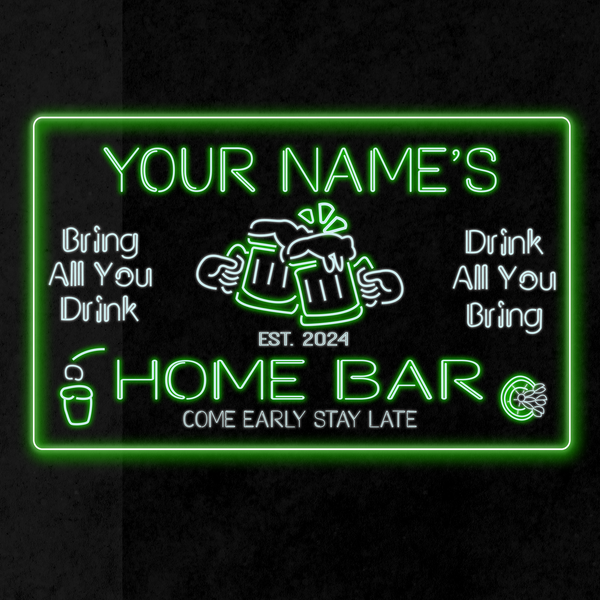 Personalized Beer Mug Two Colors Home Bar LED Sign (Three Sizes)