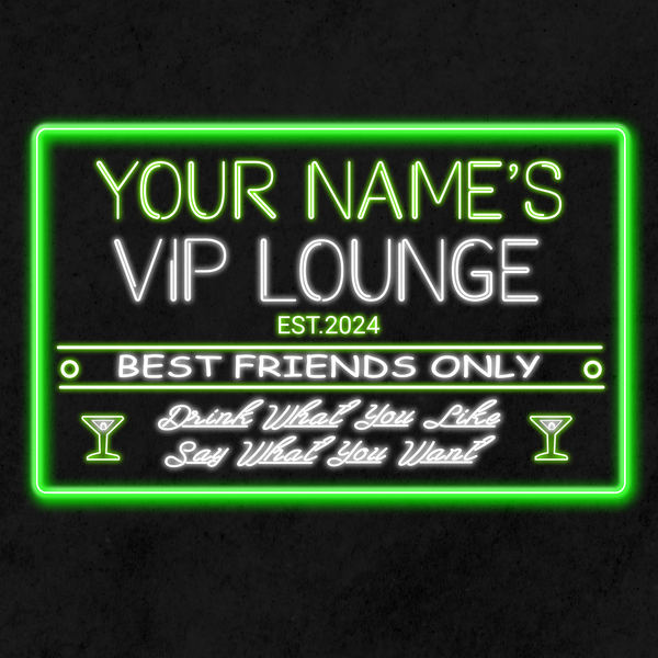 Personalized VIP Lounge Two Colors LED Sign (Three Sizes)