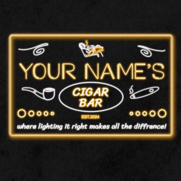 Personalized Cigar Bar Two Colors LED Sign (Three Sizes)