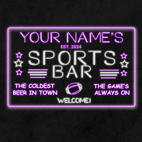 Personalized Sports Bar Two Colors LED Sign (Three Sizes)