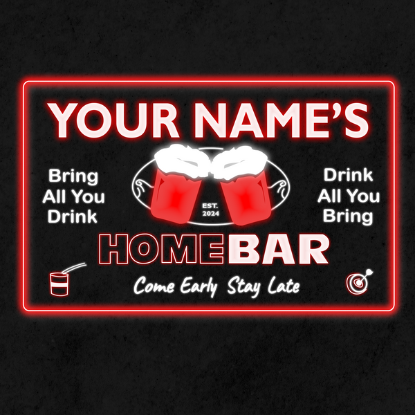 Personalized Beer Mug Two Colors LED Home Bar Sign (Three Sizes)