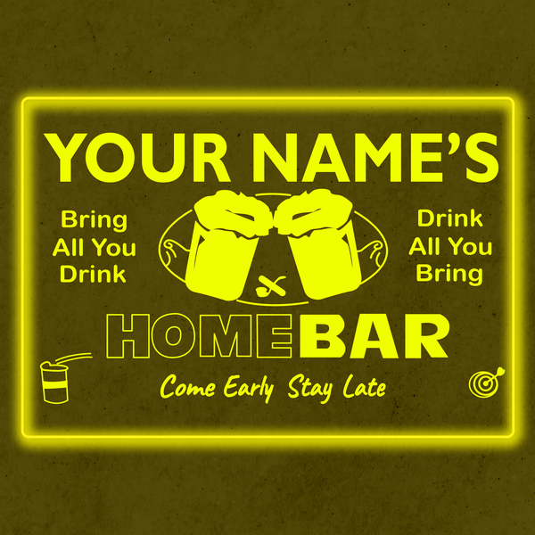 Personalized Beer Mug LED Home Bar Sign (Three Sizes)