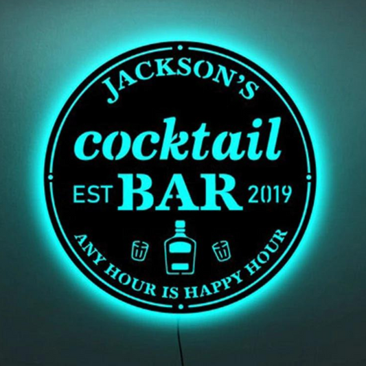 Personalized LED Color Changing Cocktail Bar Sign
