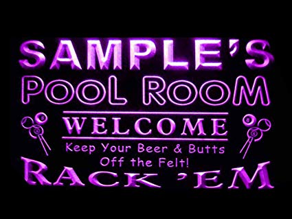 Name Personalized Pool Room Rack 'em Bar Beer Neon Light Sign (Three Sizes) LED Signs - The Beer Lodge
