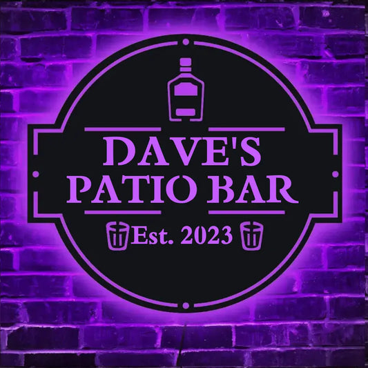 Personalized LED Color Changing Patio Bar Sign