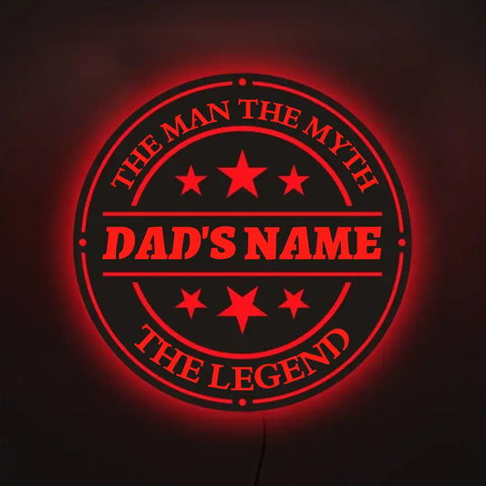 Personalized LED Color Changing Father's Day Dad Sign