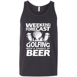 Weekend Forecast Golfing With A Chance Of Beer Tank Top Apparel - The Beer Lodge