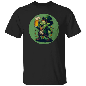 Crazy Beer Drinking Leprechaun T-Shirt