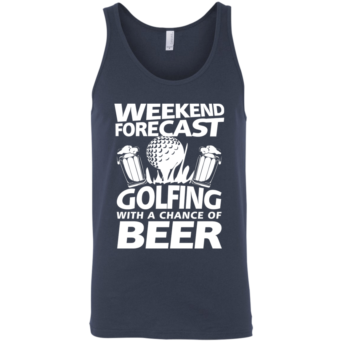 Weekend Forecast Golfing With A Chance Of Beer Tank Top Apparel - The Beer Lodge