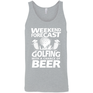 Weekend Forecast Golfing With A Chance Of Beer Tank Top Apparel - The Beer Lodge