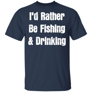 I'd Rather Be Fishing & Drinking T-Shirt Apparel - The Beer Lodge