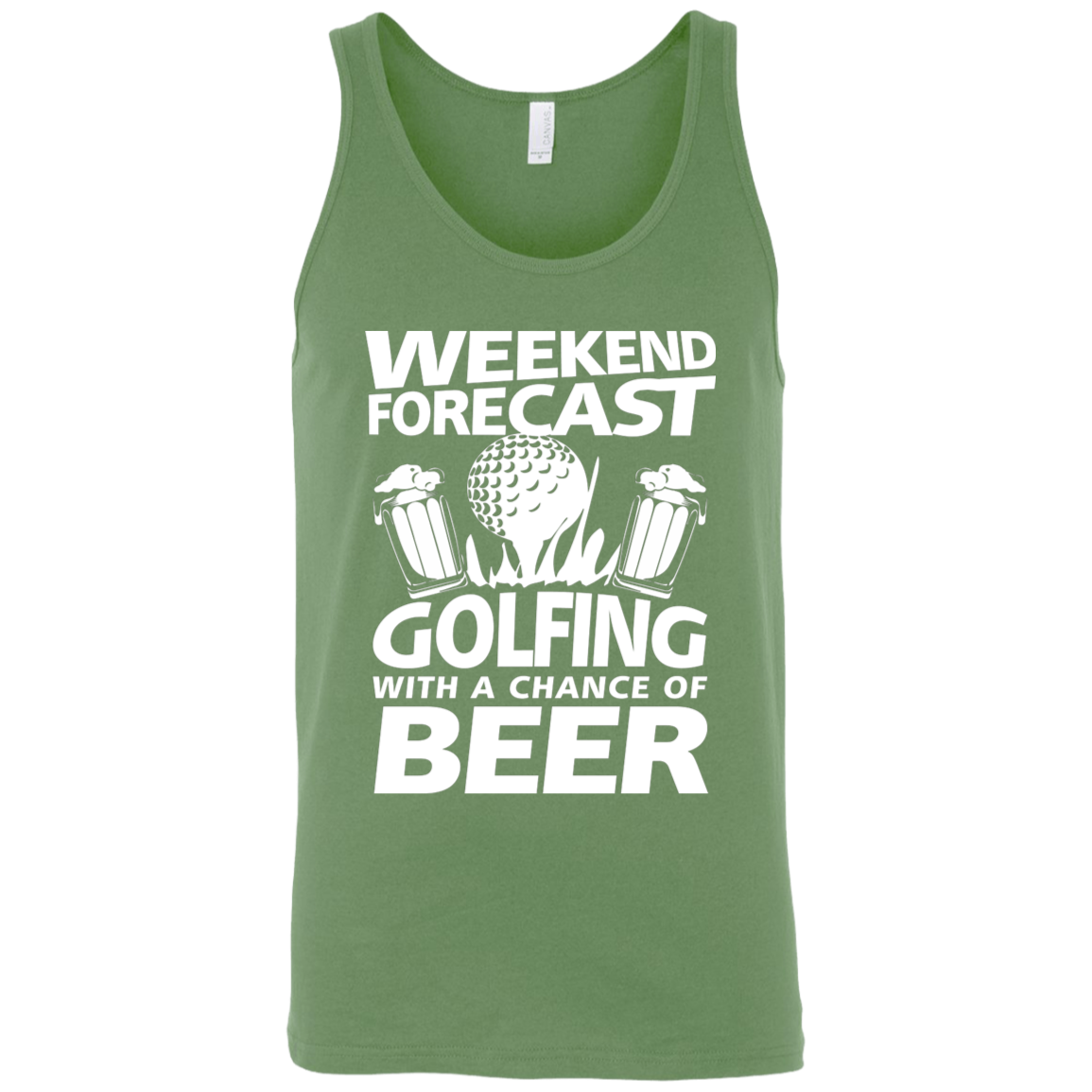 Weekend Forecast Golfing With A Chance Of Beer Tank Top Apparel - The Beer Lodge