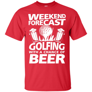Weekend Forecast Golfing With A Chance Of Beer T-Shirt Apparel - The Beer Lodge