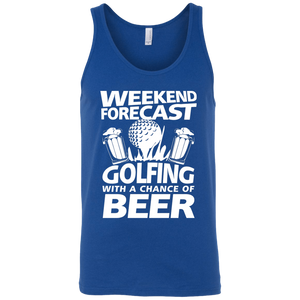 Weekend Forecast Golfing With A Chance Of Beer Tank Top Apparel - The Beer Lodge