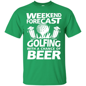 Weekend Forecast Golfing With A Chance Of Beer T-Shirt Apparel - The Beer Lodge