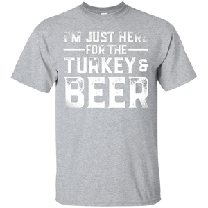 I'm Just Here For The Turkey & Beer T-Shirt Apparel - The Beer Lodge