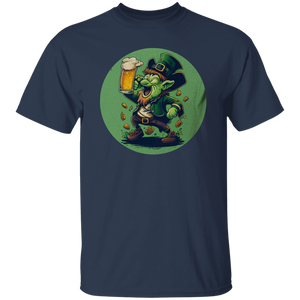 Crazy Beer Drinking Leprechaun T-Shirt