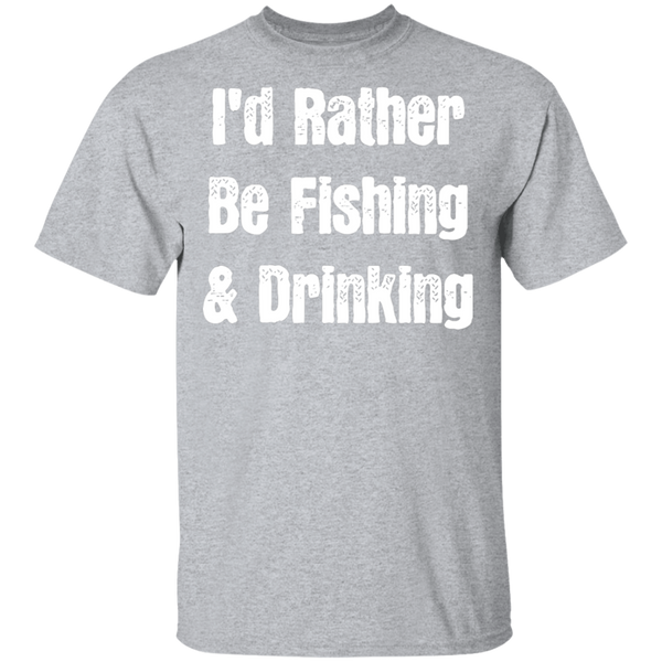 I'd Rather Be Fishing & Drinking T-Shirt Apparel - The Beer Lodge