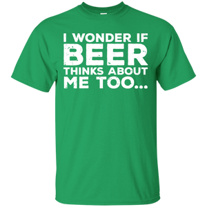 I Wonder If Beer Thinks About Me Too T-Shirt T-Shirts - The Beer Lodge