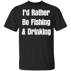 I'd Rather Be Fishing & Drinking T-Shirt Apparel - The Beer Lodge