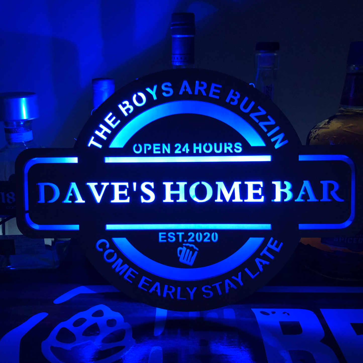 Personalized LED Color Changing Man Cave Sign