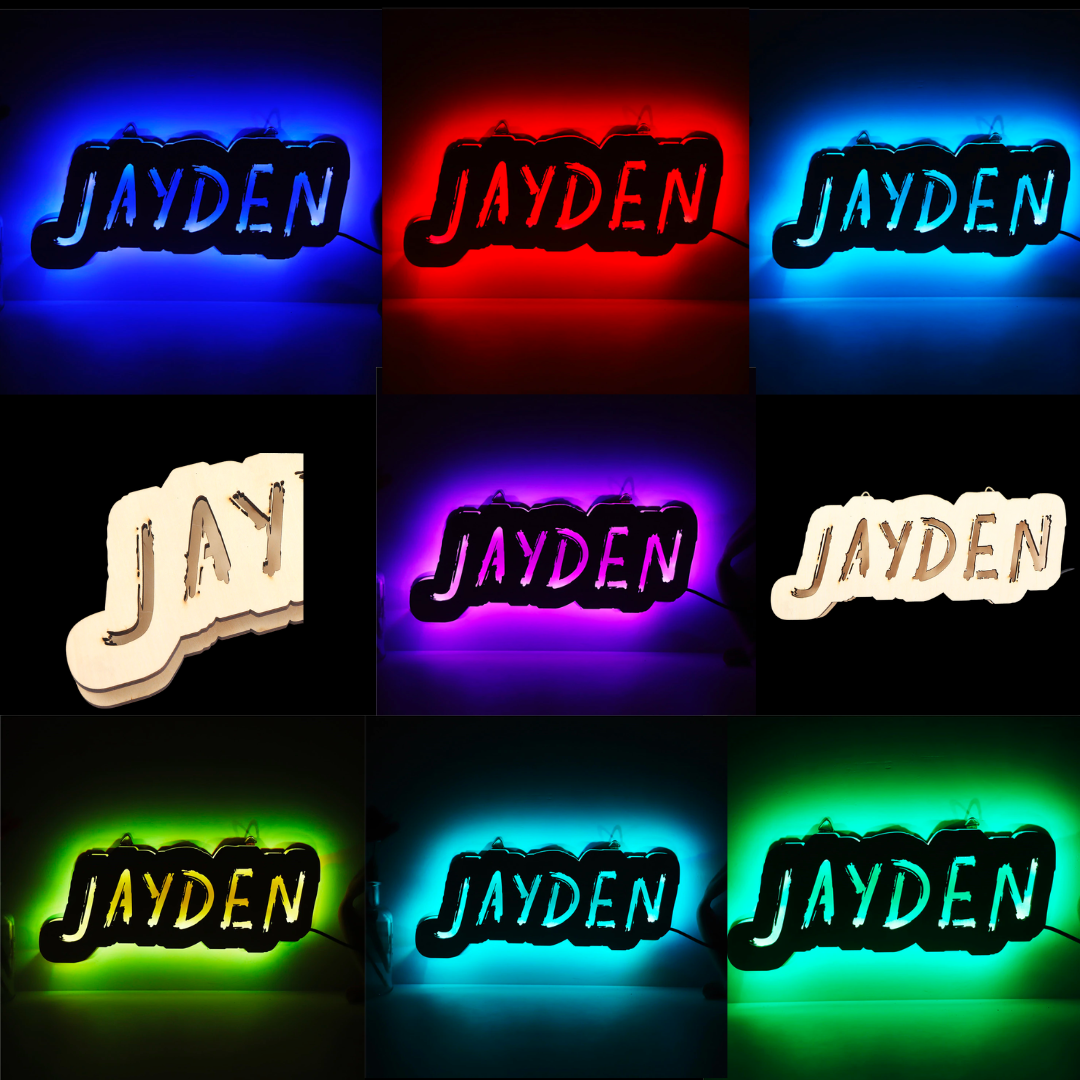 Personalized Wooden LED Name Sign