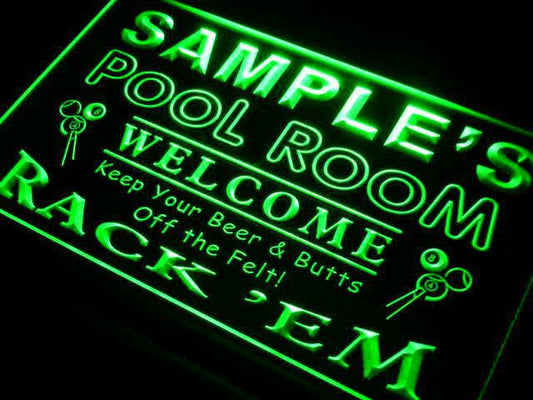 Name Personalized Pool Room Rack 'em Bar Beer Neon Light Sign (Three Sizes) LED Signs - The Beer Lodge