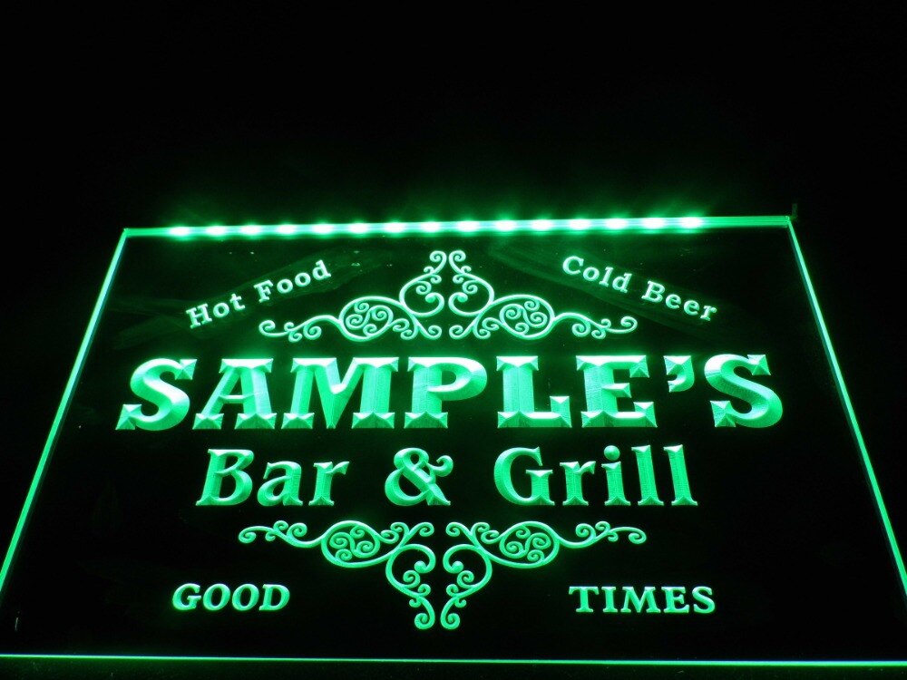 Personalized Name Bar & Grill Cold Beer LED Sign (Three Sizes) LED Signs - The Beer Lodge