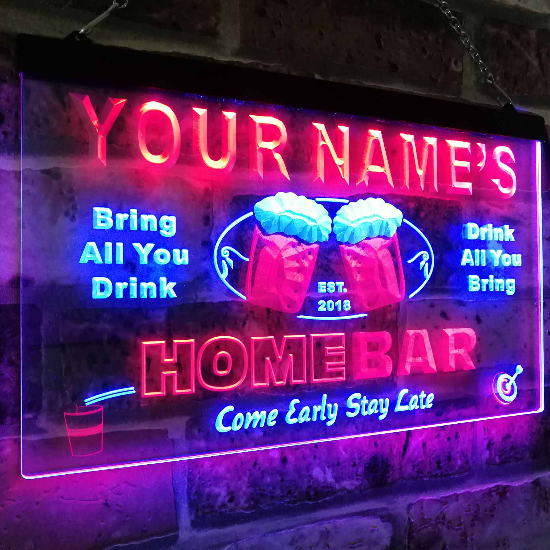 Personalized Beer Mug Two Colors LED Home Bar Sign (Three Sizes) | The ...