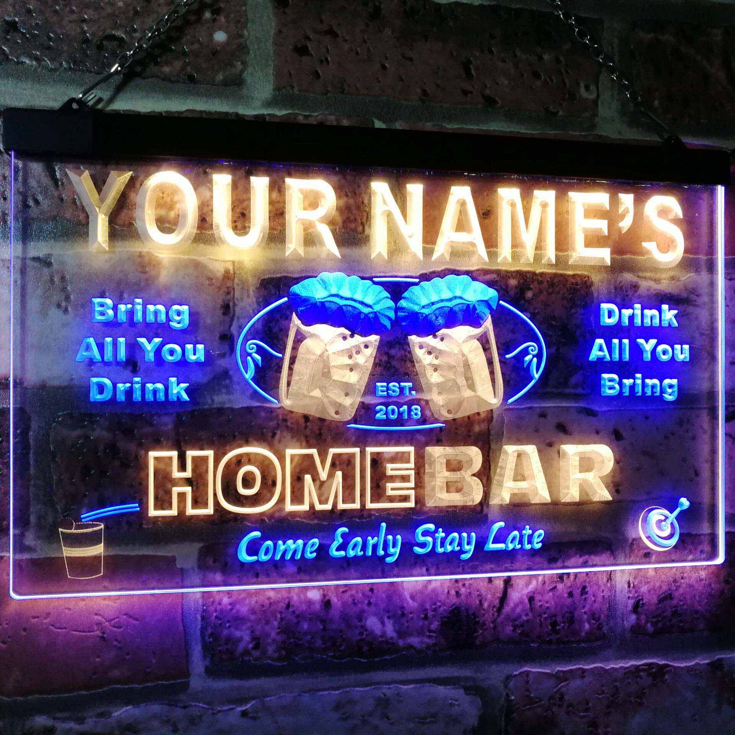 Personalized Beer Mug Two Colors LED Home Bar Sign (Three Sizes) LED Signs - The Beer Lodge