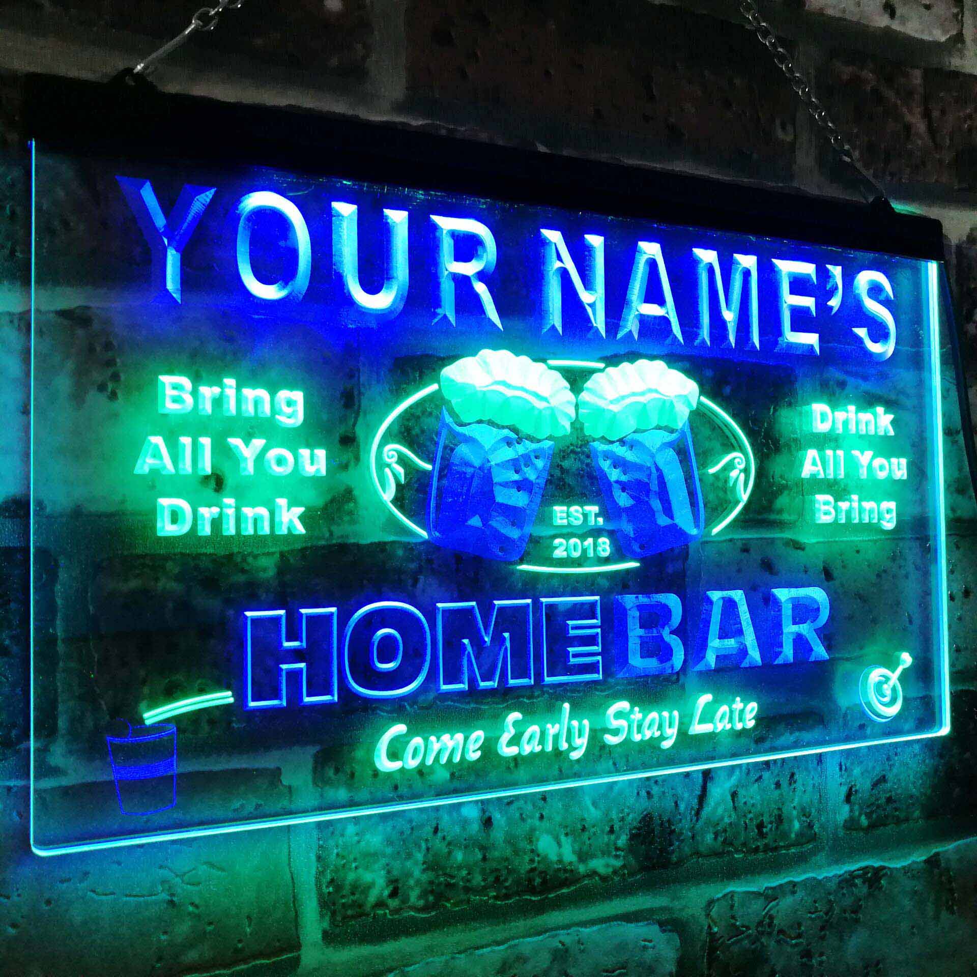 Personalized Beer Mug Two Colors LED Home Bar Sign (Three Sizes) | The ...