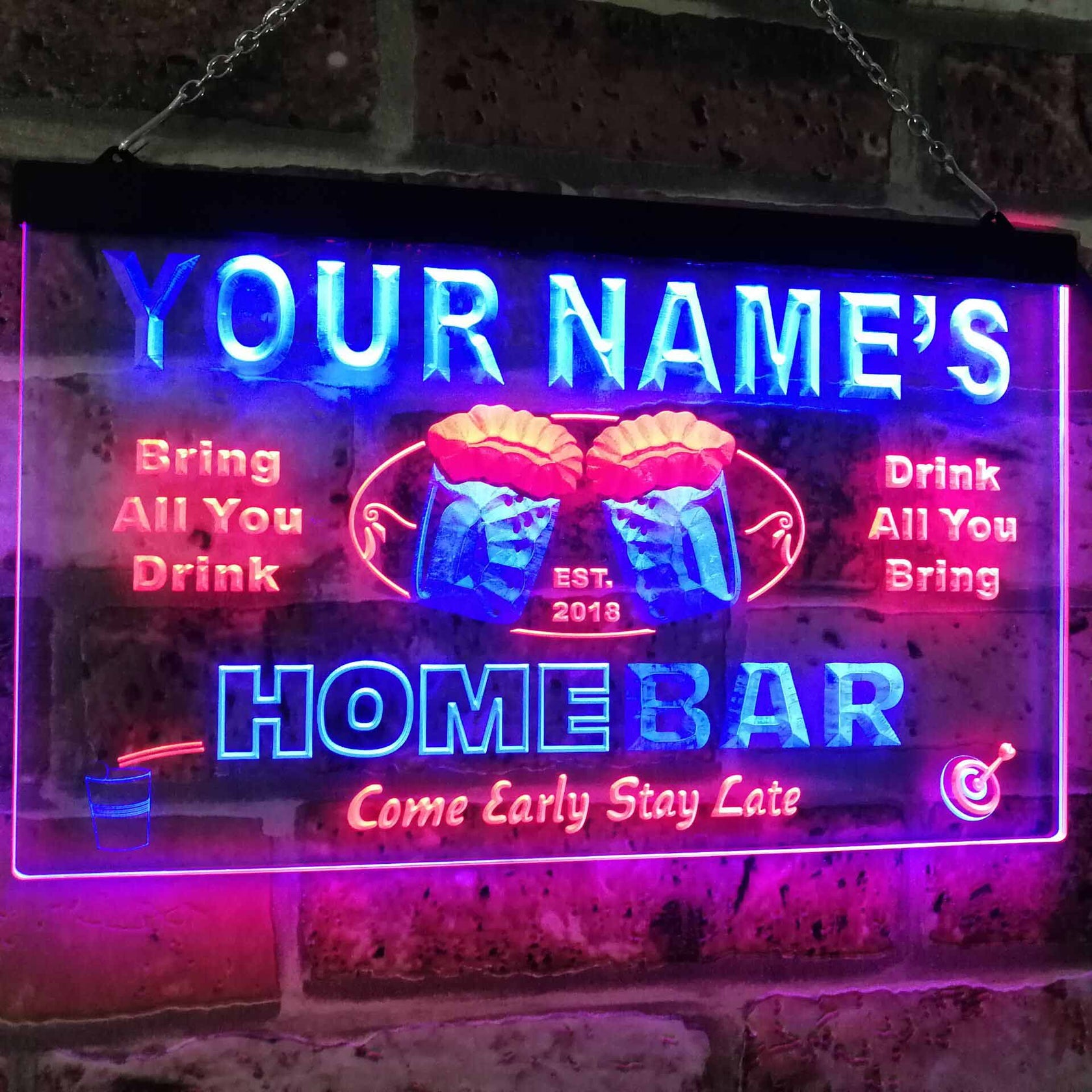 Personalized Beer Mug Two Colors LED Home Bar Sign (Three Sizes) | The ...