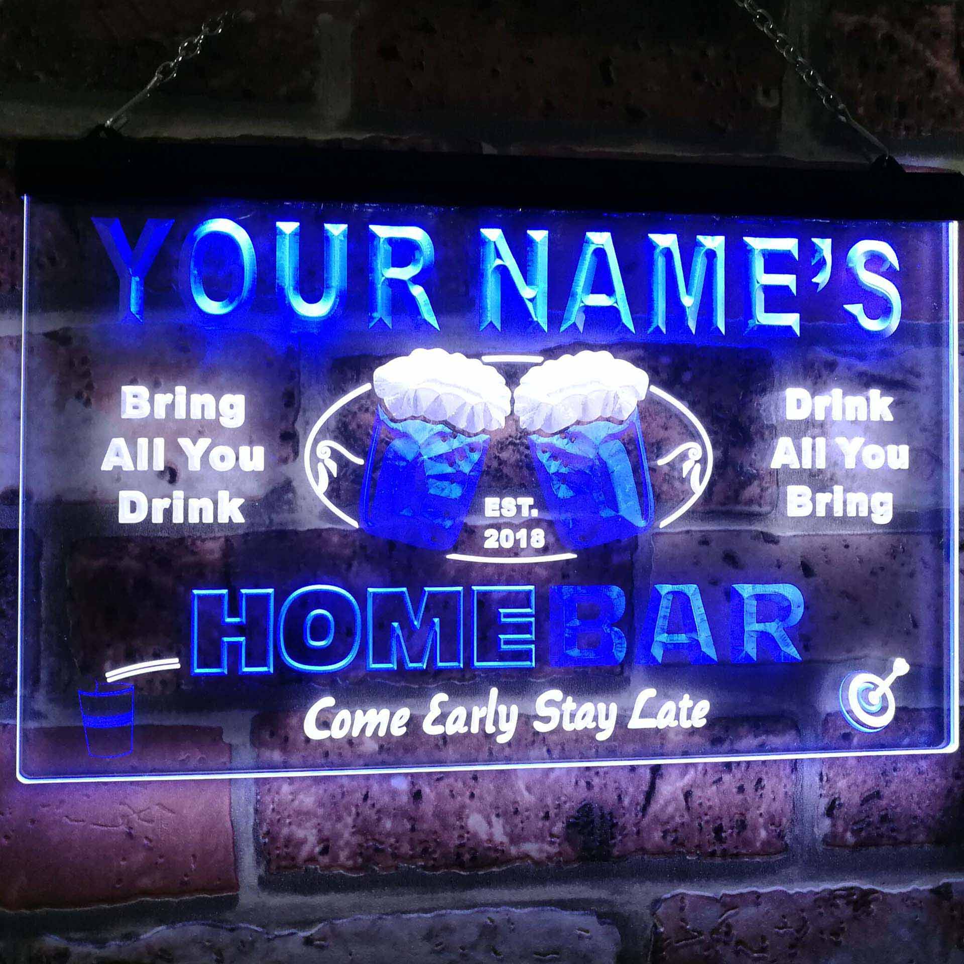 Personalized Beer Mug Two Colors LED Home Bar Sign (Three Sizes) LED Signs - The Beer Lodge