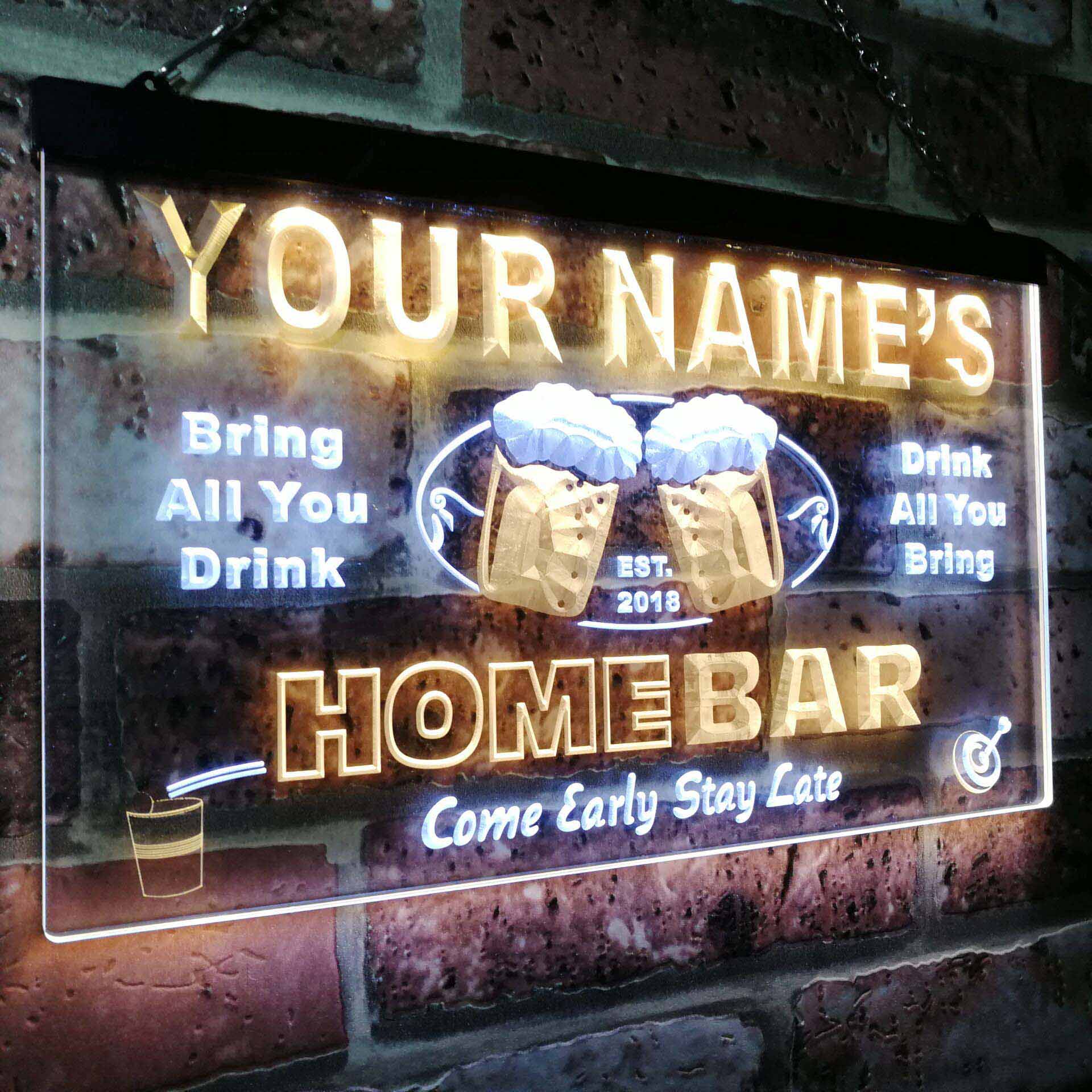 Personalized Beer Mug Two Colors LED Home Bar Sign (Three Sizes) | The ...