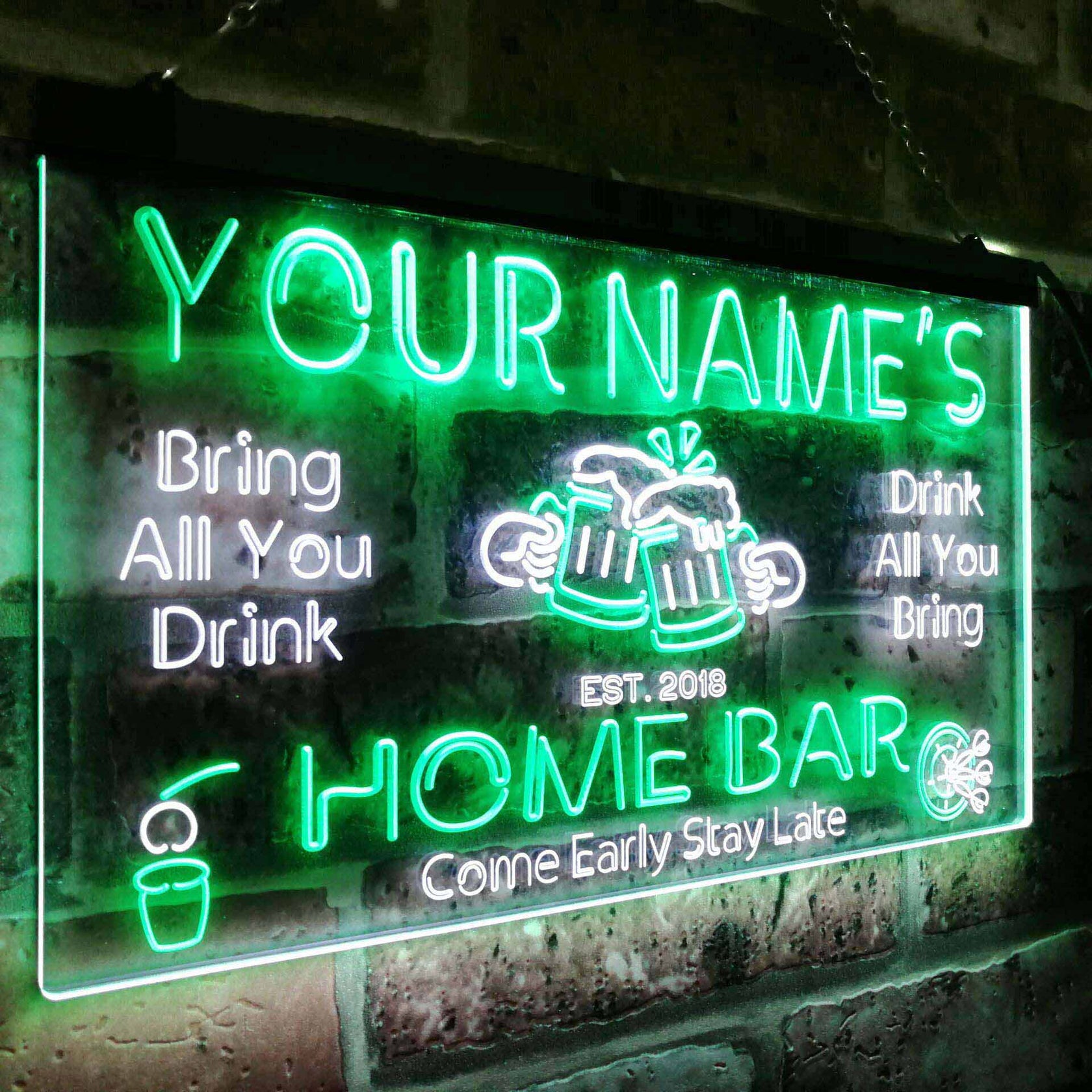 Personalized Beer Mug Two Colors Home Bar LED Sign (Three Sizes) – The ...