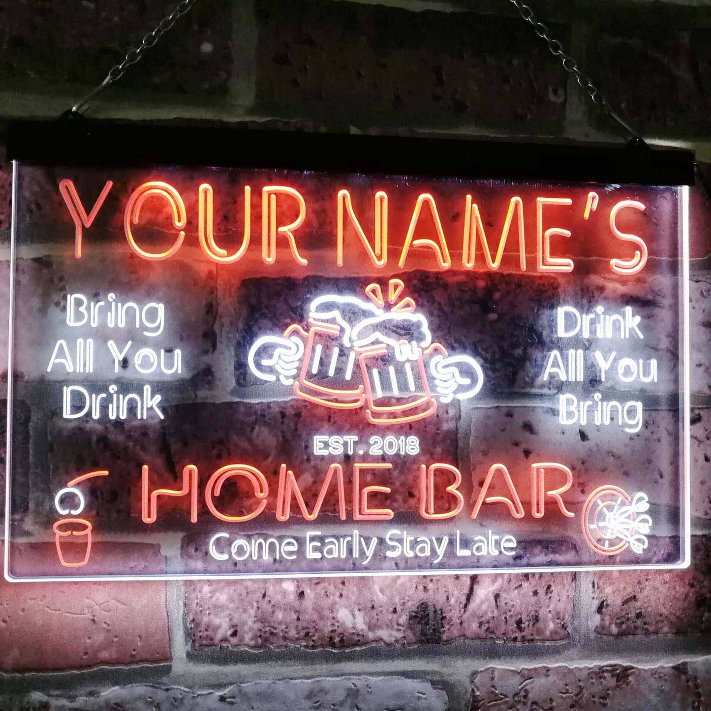Personalized Beer Mug Two Colors Home Bar LED Sign (Three Sizes) LED Signs - The Beer Lodge
