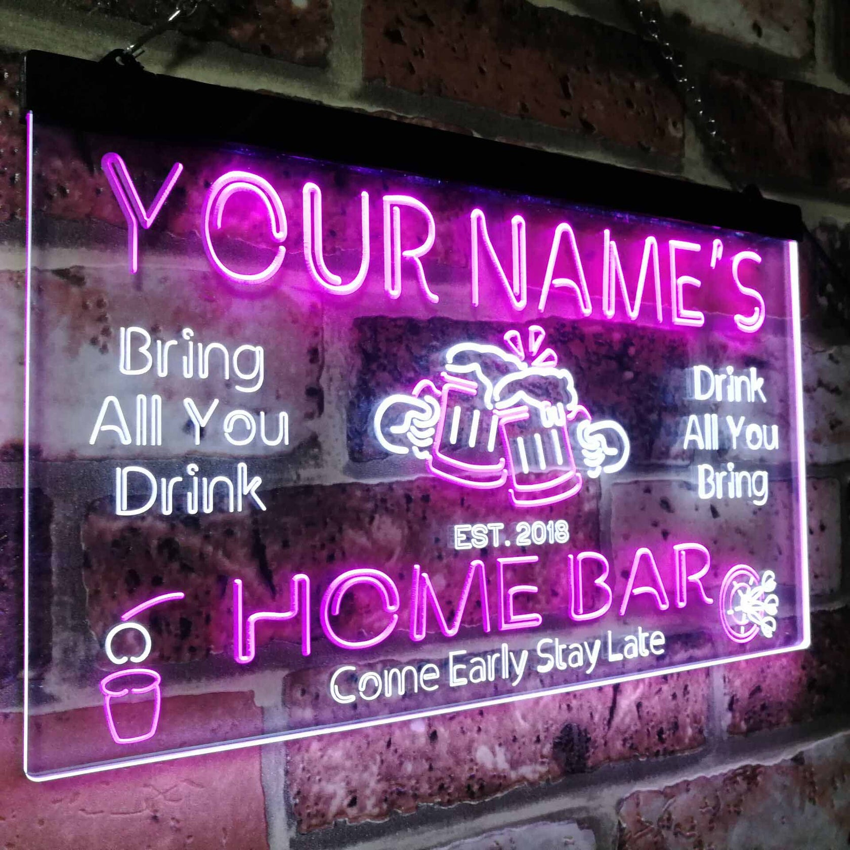 Personalized Beer Mug Two Colors Home Bar LED Sign (Three Sizes) – The ...