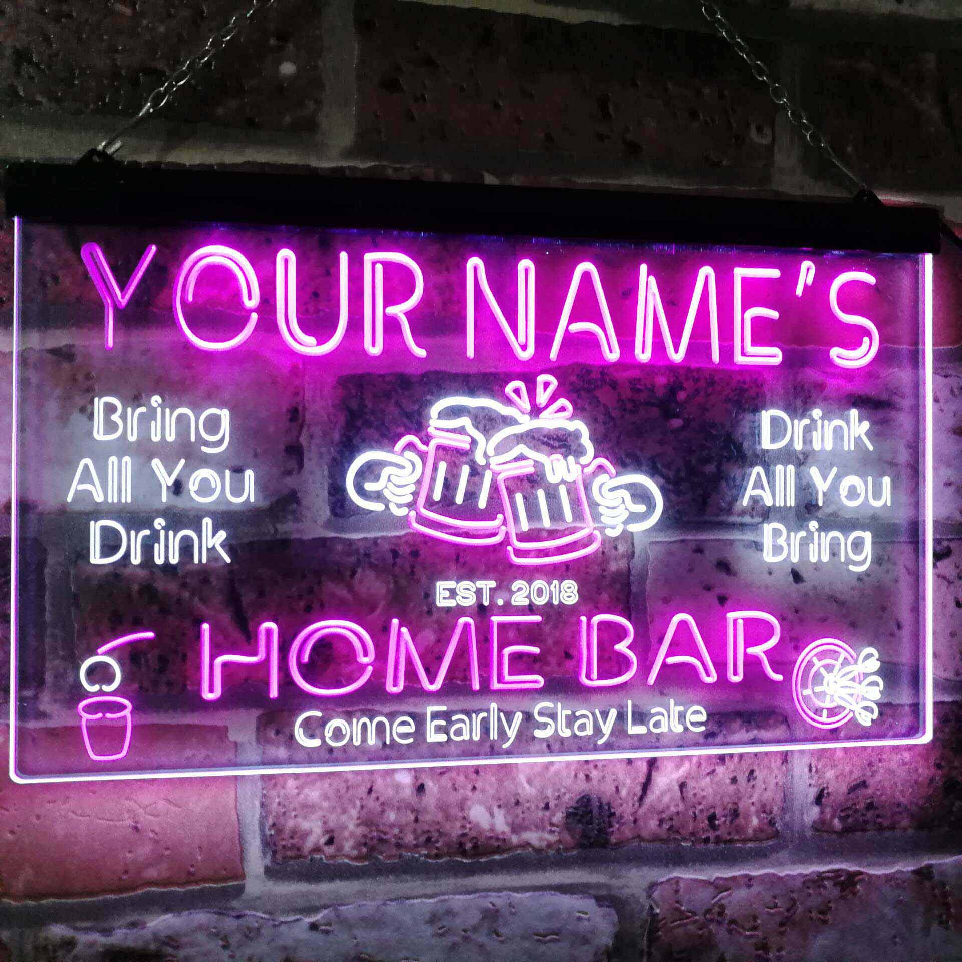 Personalized Beer Mug Two Colors Home Bar LED Sign (Three Sizes) – The ...