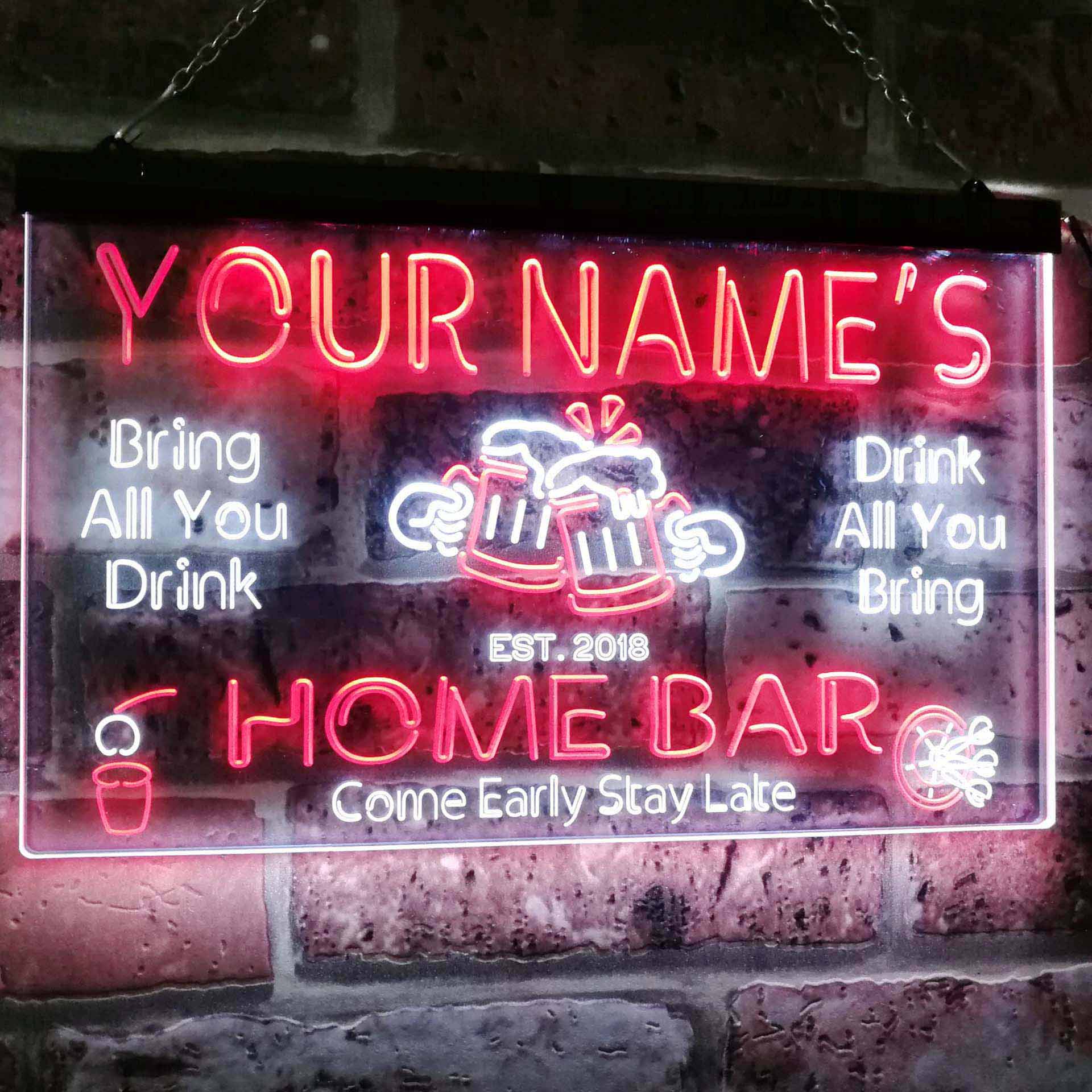 Personalized Beer Mug Two Colors Home Bar LED Sign (Three Sizes) – The ...