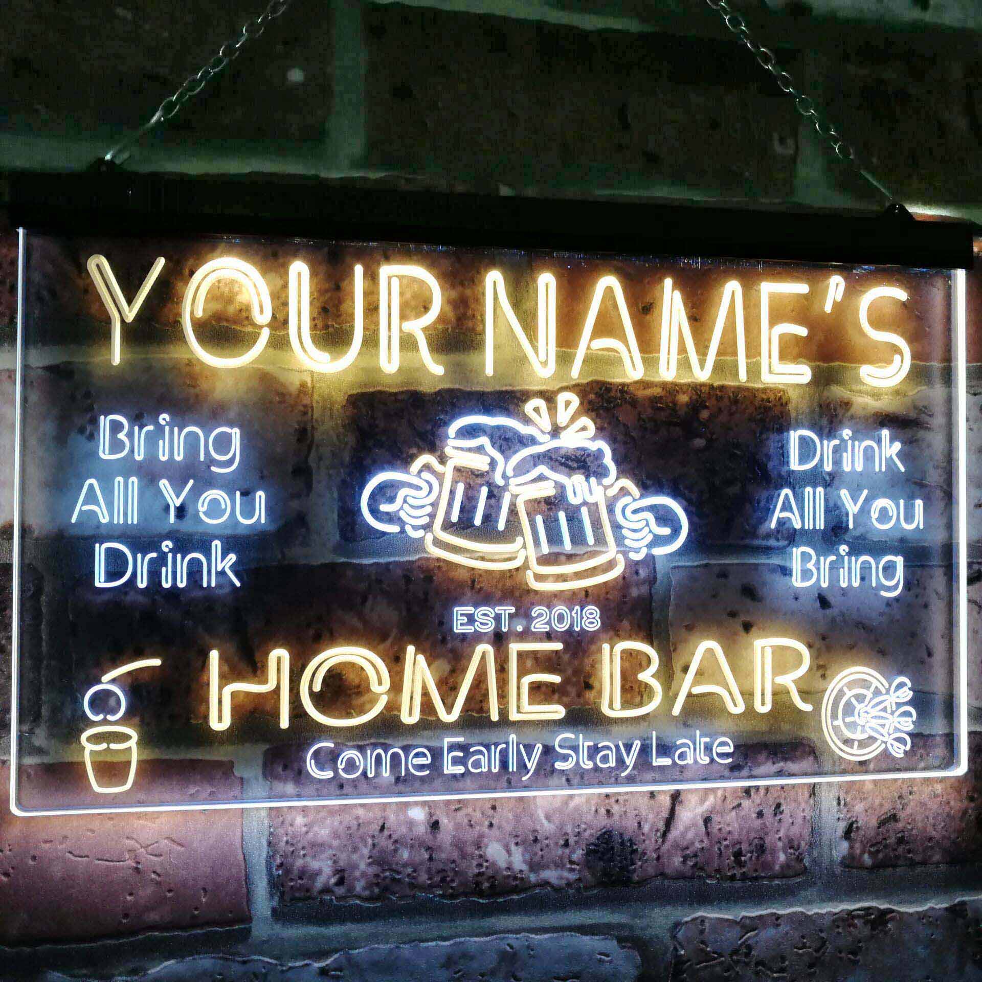 Personalized Beer Mug Two Colors Home Bar LED Sign (Three Sizes) – The ...