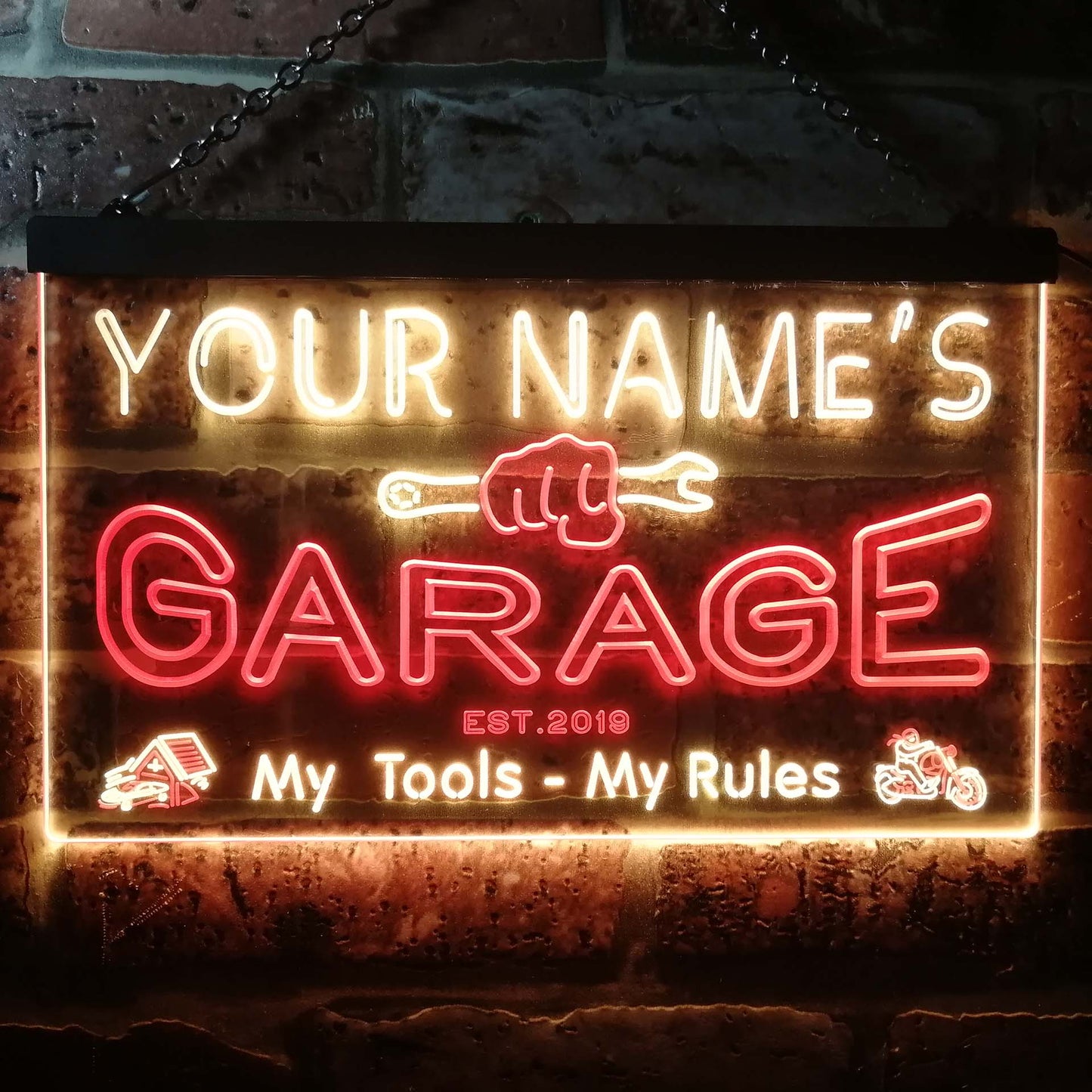 Personalized Garage Two Colors Home Bar LED Sign (Three Sizes) LED Signs - The Beer Lodge